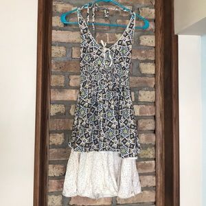 Boho halter top babydoll dress